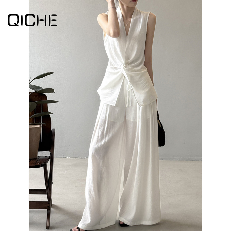 Linen Pant Wide - QICHE 2026 Conjunto de dos piezas