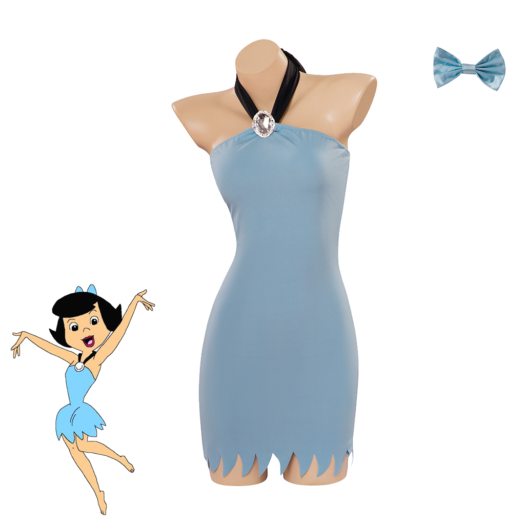 Maxi Dress Halter - Disfraz de Betty Rubble para mujer,