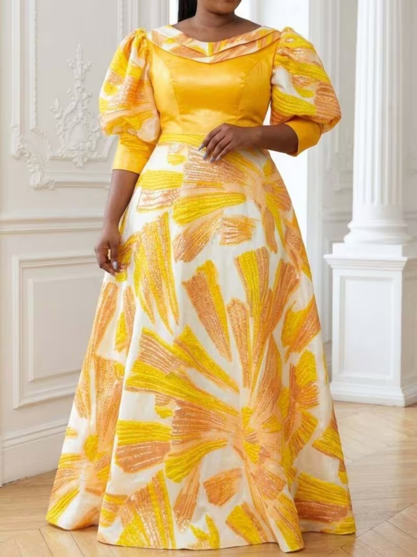 Vestido Maxi de Satén Estampad - Romper Floral Print reseña y precio