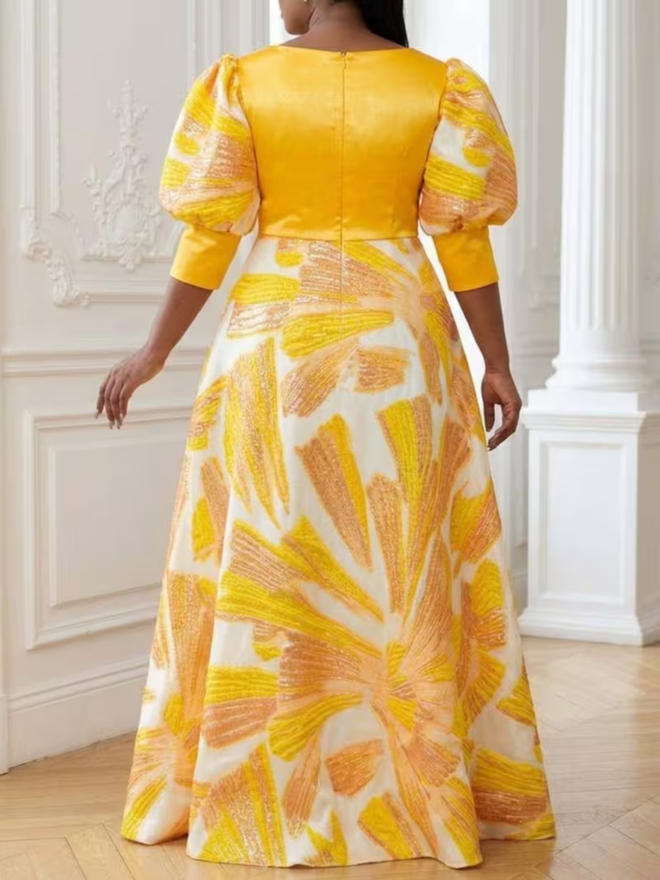 Vestido Maxi de Satén Estampad - Romper Floral Print reseña y precio