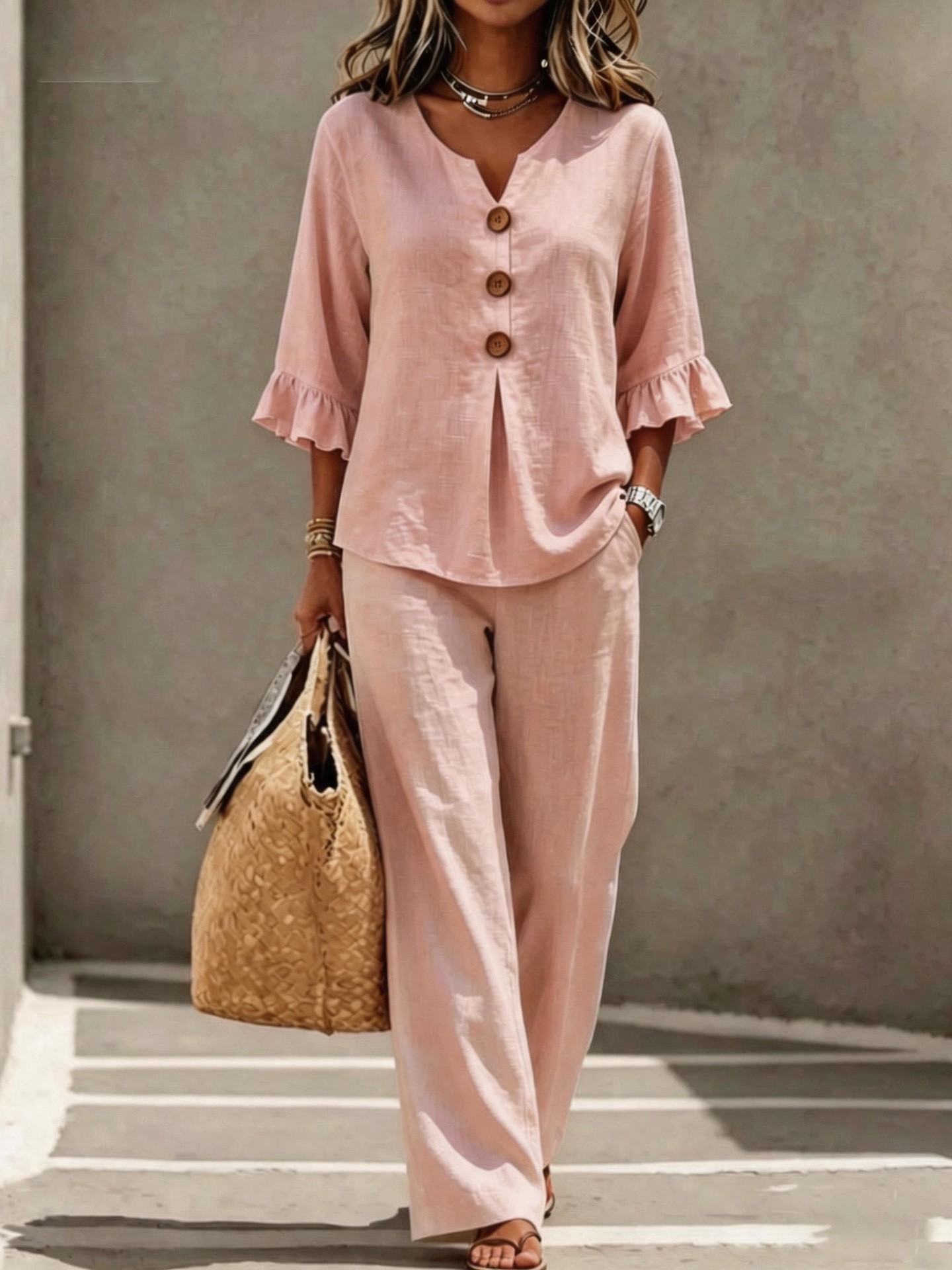 Conjunto de dos piezas para mu - Linen Pant Wide reseña y precio